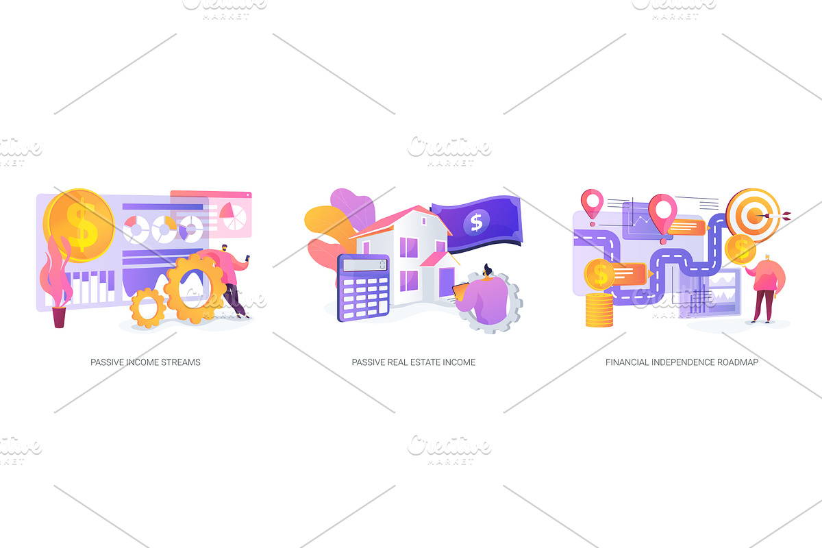 Passive income, financial freedom, a Finance Illustration by Visual Generation