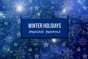 Winter holidays seamless patterns, a Pattern Graphic by Elina_Li (Thumbnail 1 of 6)