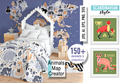 Sunny Animals: Map & Poster Creator, an Animal Illustration by ArtyCats (Thumbnail 1 of 17)