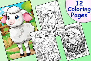 Cute Lamb Coloring Pages