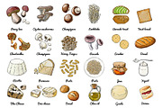 Vector food: vegetables and fruits, a Food Illustration by irina.vaneeva (Thumbnail 14 of 16)