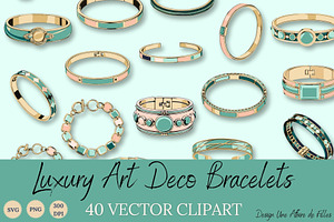 40 LUXURY BRACELETS VECTOR CLIPART