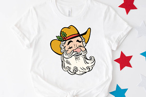 Santa Face Cowboy Hat Svg, Png Cut