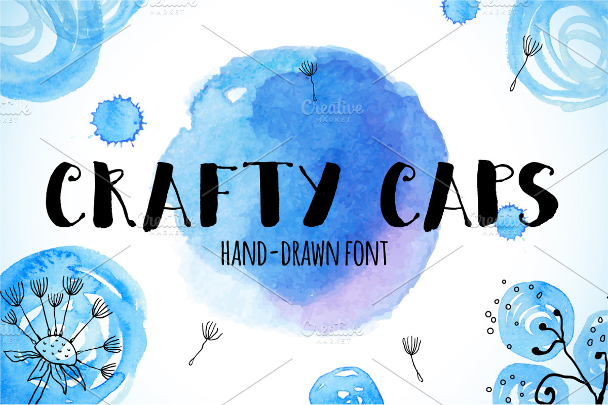Crafty CAPS hand-drawn font