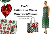 Exotic Anthurium Bloom Patterns, a Pattern Graphic by Elatedowl (Thumbnail 1 of 13)