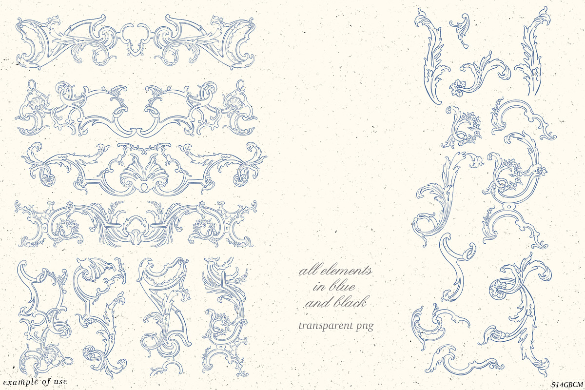 Baroque wedding invitation clip art, a Decorative Illustration by GrafikBoutique (Photo 8 of 9)