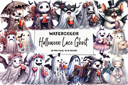Halloween Lace Ghost Sublimation, an Illustration by DreamArtGraphic (Thumbnail 1 of 6)