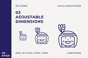 50 Thanksgiving Day Icons, an Outline Icon by vo.stock (Thumbnail 5 of 6)