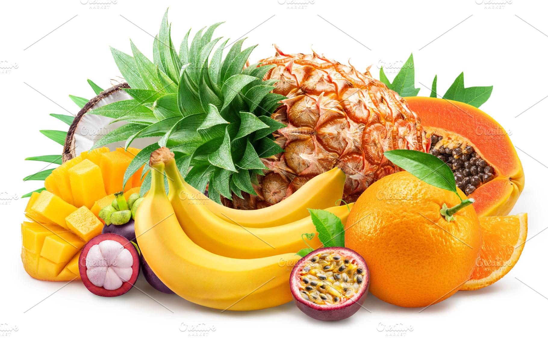 Fresh exotic tropical fruits, a Food & Drink Photo by Volff