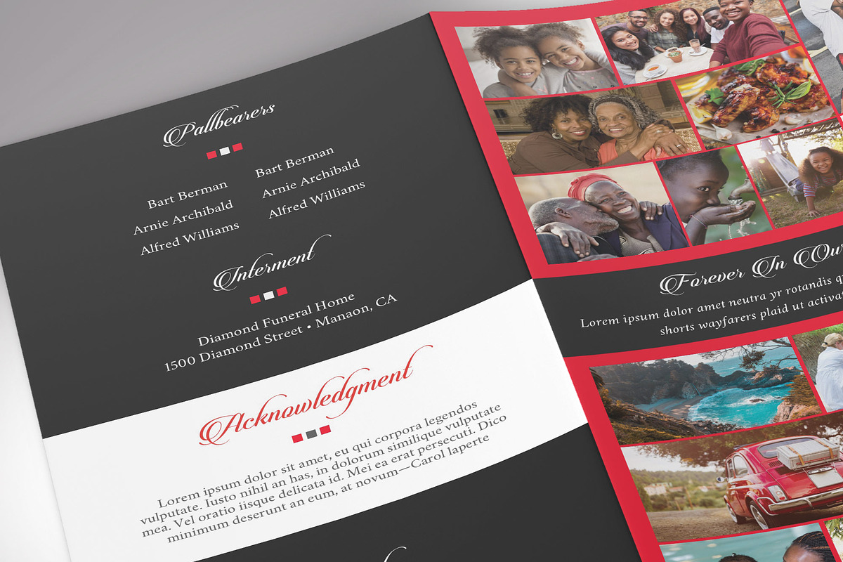 Red Legal Trifold Funeral Program, a Brochure Template by Godserv Designs (Photo 8 of 10)
