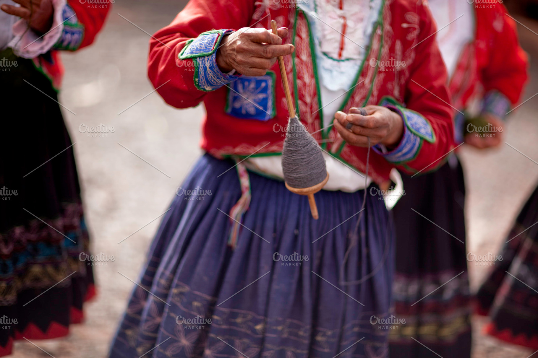 Peruvian Woman and Alpaca Wool