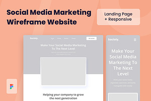 Social Media Marketing Wireframe Web, a Wireframe Template by INSPR STD
