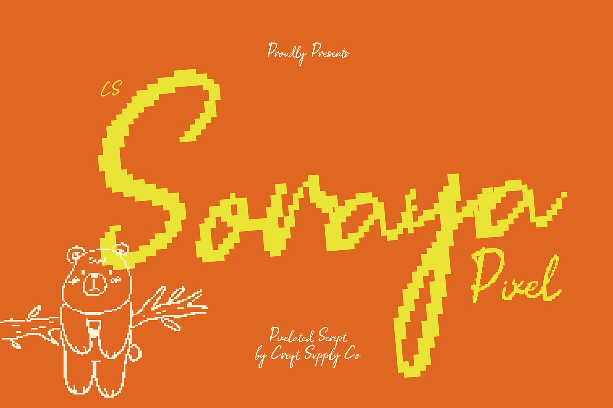 CS Soraya Pixel, a Script Font by Craft Supply Co. (Photo 1 of 8)