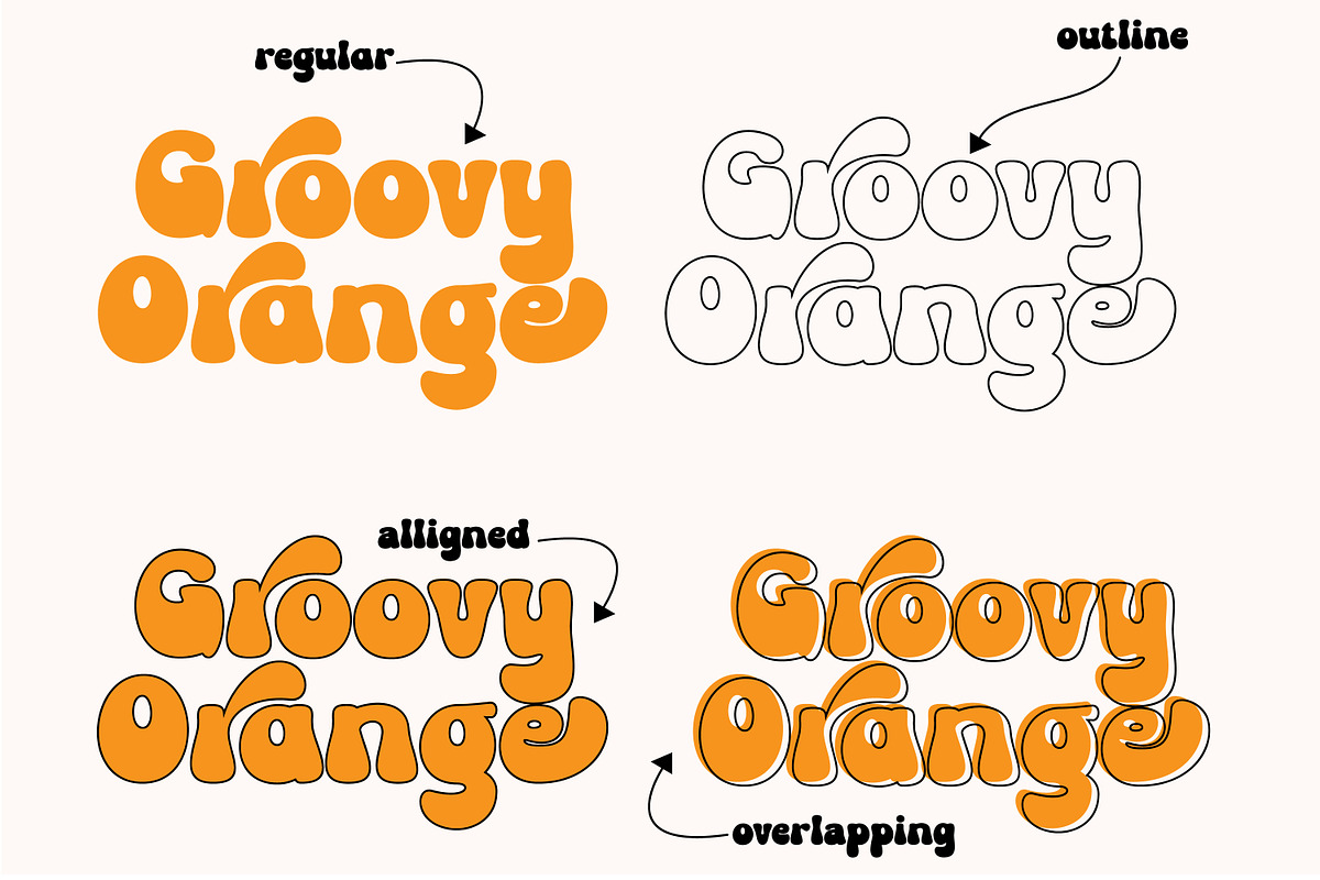 Groovy Orange - Groovy Retro, a Symbol Font by tebaltipislab (Photo 11 of 15)