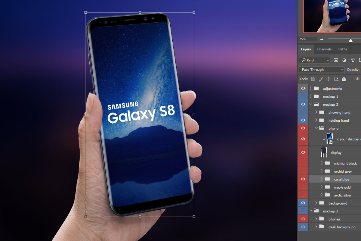 Samsung Galaxy S8 mockup, an Android Mockup by RSplaneta (Photo 2 of 7)