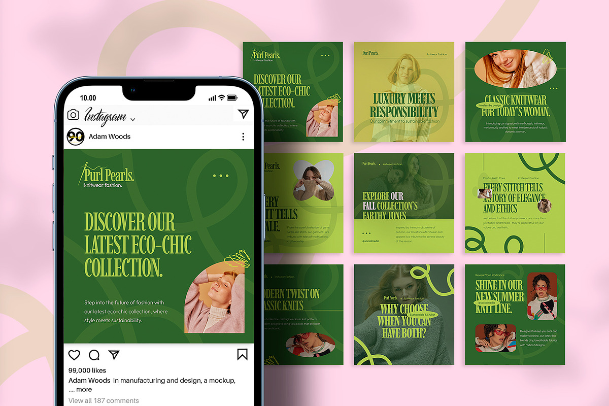 Eco Chic Knitwear - Instagram Post, a Social Media Template by VUNIRA (Photo 2 of 3)