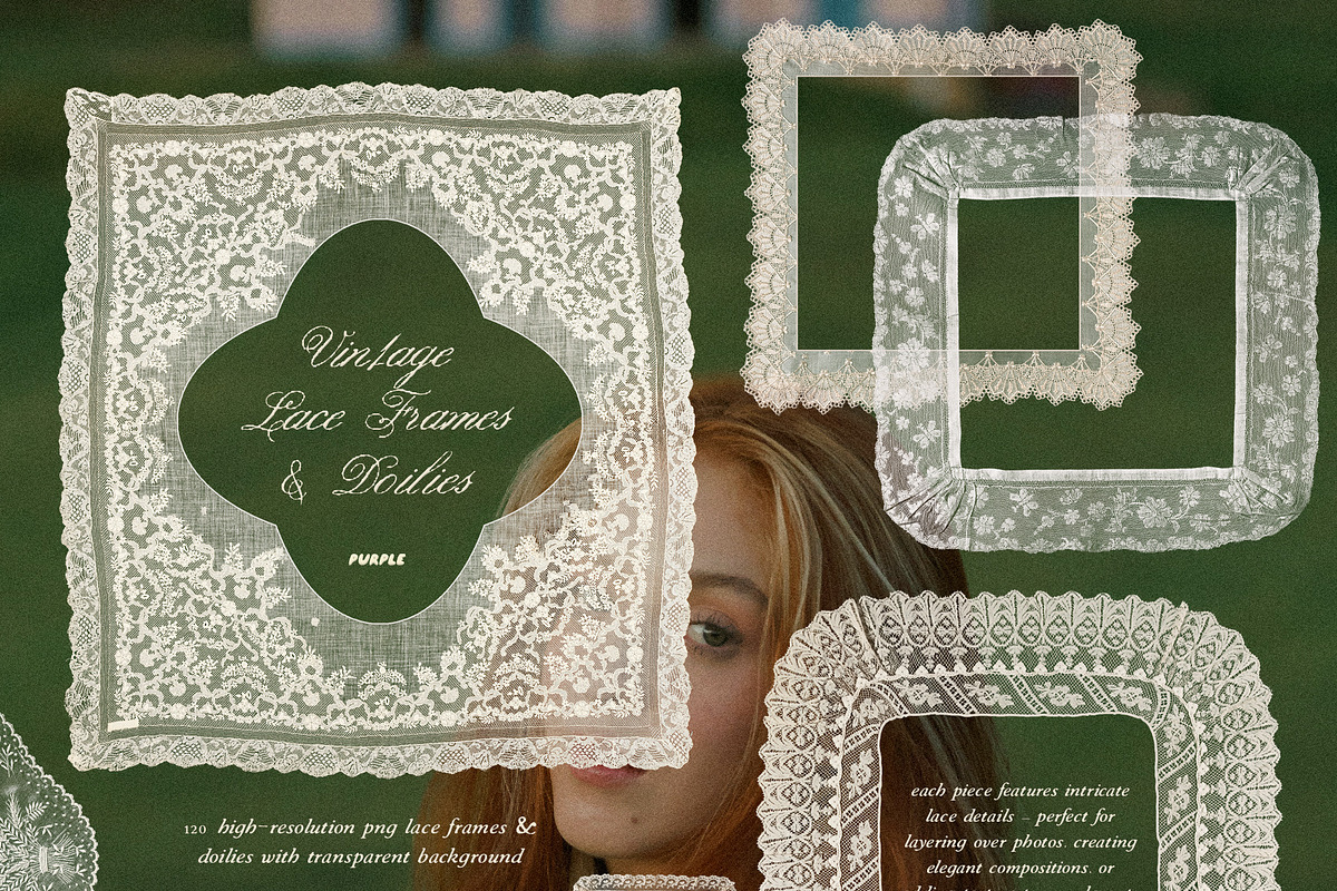 Vintage Lace Frames & Doilies, an Object Graphic by Purple (Photo 5 of 14)