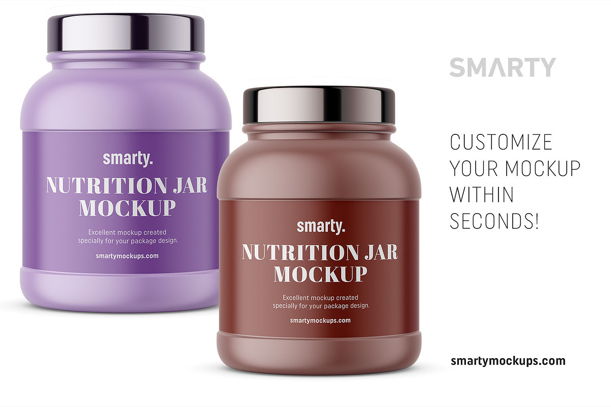 Matt nurtion jar mockup, a Packaging Mockup by Smarty Mockups (Photo 3 of 5)