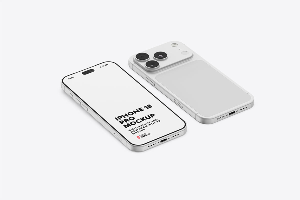 iPhone 18 Pro Mockup, an iPhone Mockup by UnicDesign (Photo 12 of 13)