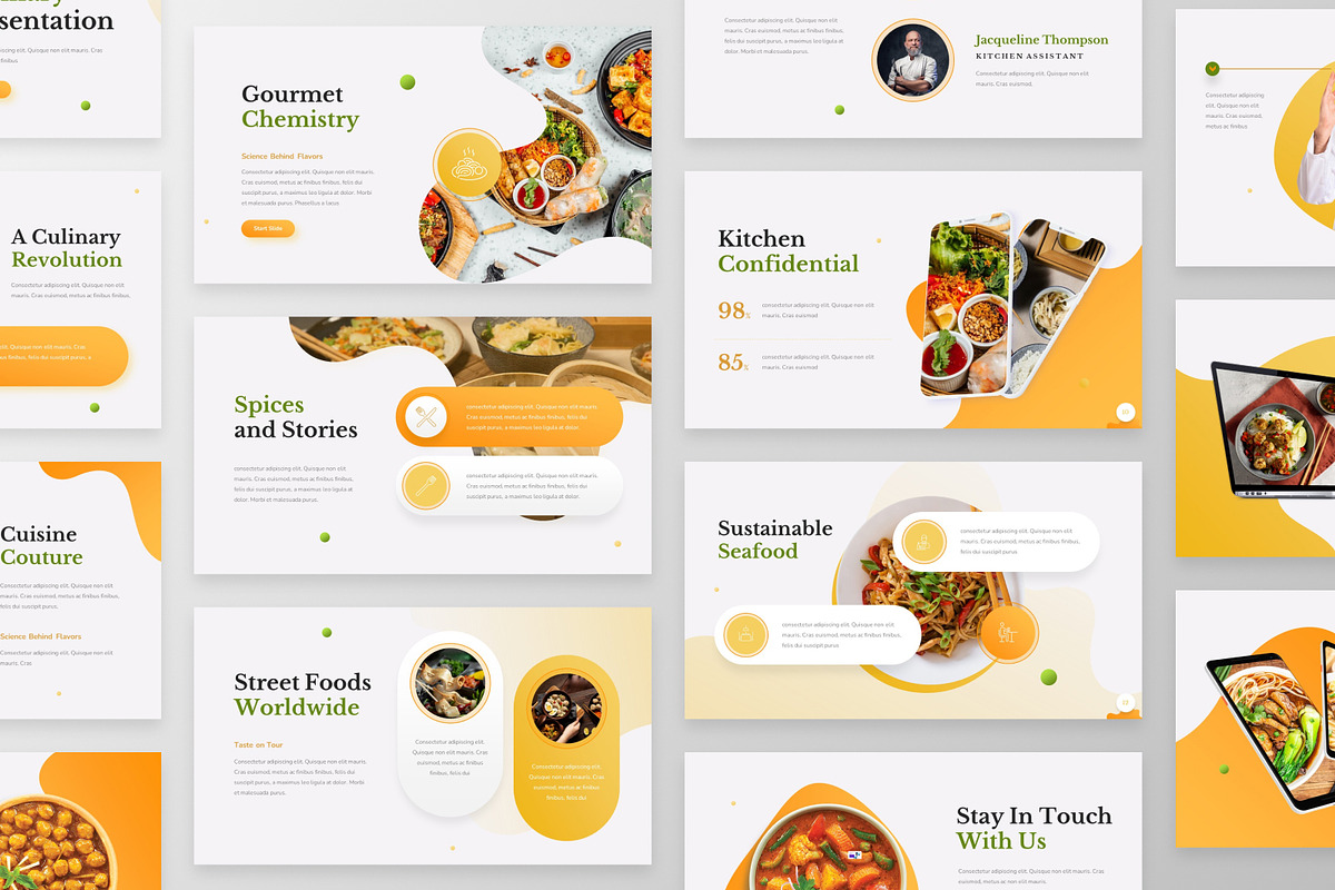 TasteBud - Culinary PowerPoint, a Presentation Template by GraphauseProject