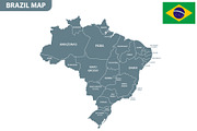 Detailed map of Brazil, an Illustration by Vector Shop (Thumbnail 5 of 5)