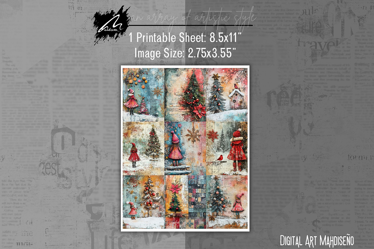 Shabby Lace Xmas Scrapbook Pages, a Seasonal Illustration by Digital Art Mahdiseño (Photo 10 of 10)