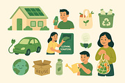 Eco Friendly Doodle Set, a Person Illustration by ananastya (Thumbnail 3 of 7)
