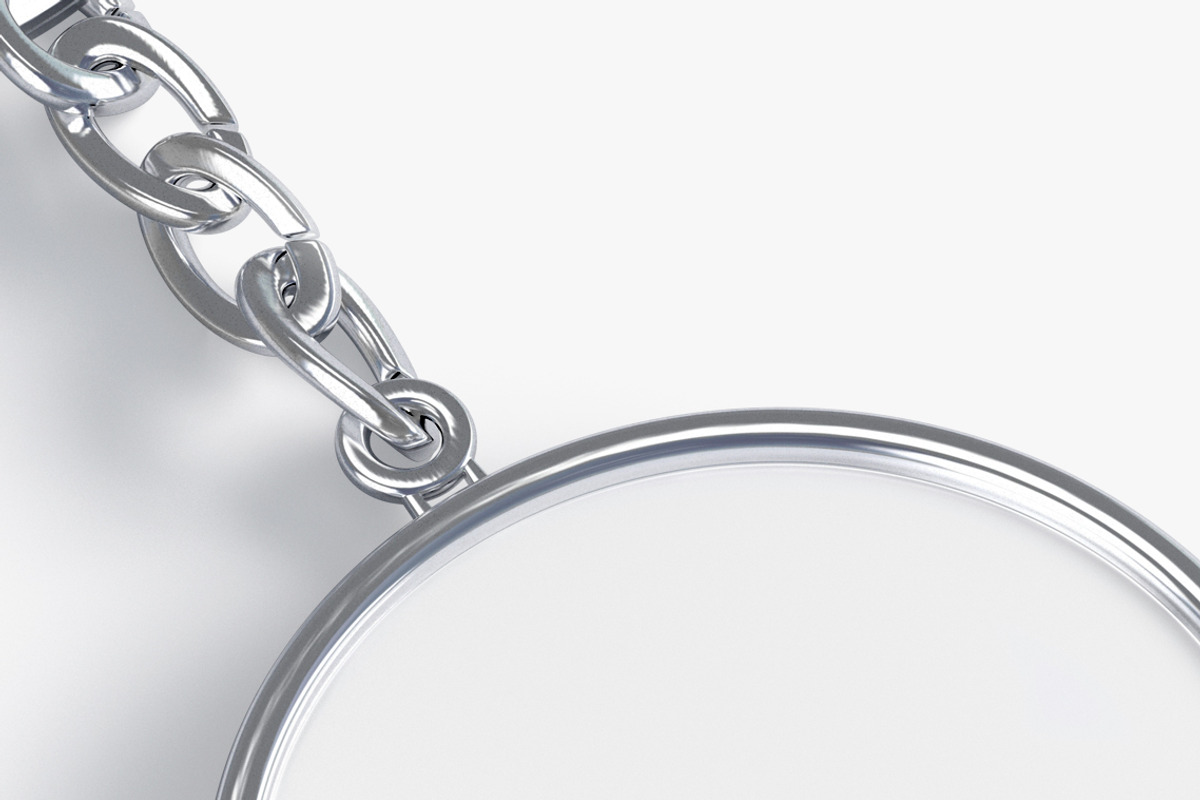 White Round Keychain 3D Model, an Object 3D Model by rebrandy (Photo 5 of 9)