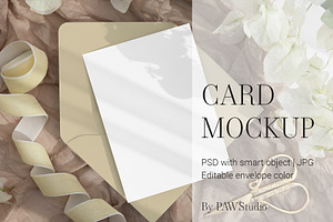 Card Mockup 5x7 Wedding BGF 8e, a Product Mockup by PawMockups
