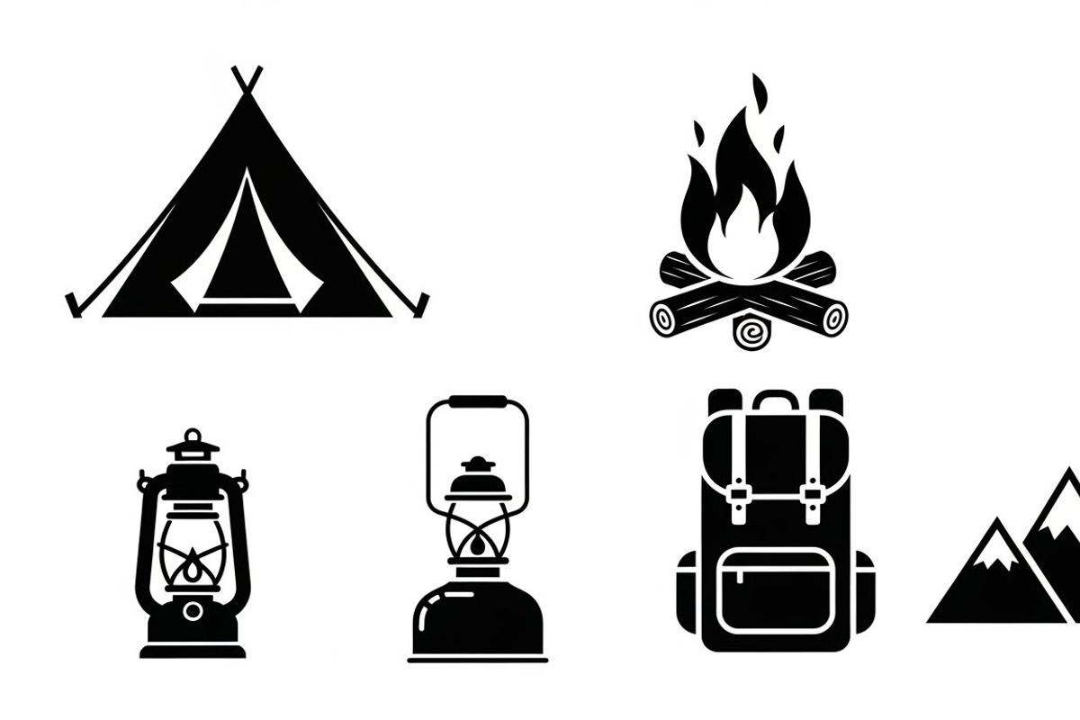 Camping Adventure Silhouette Icon, an Illustration by Artivon (Photo 16 of 51)