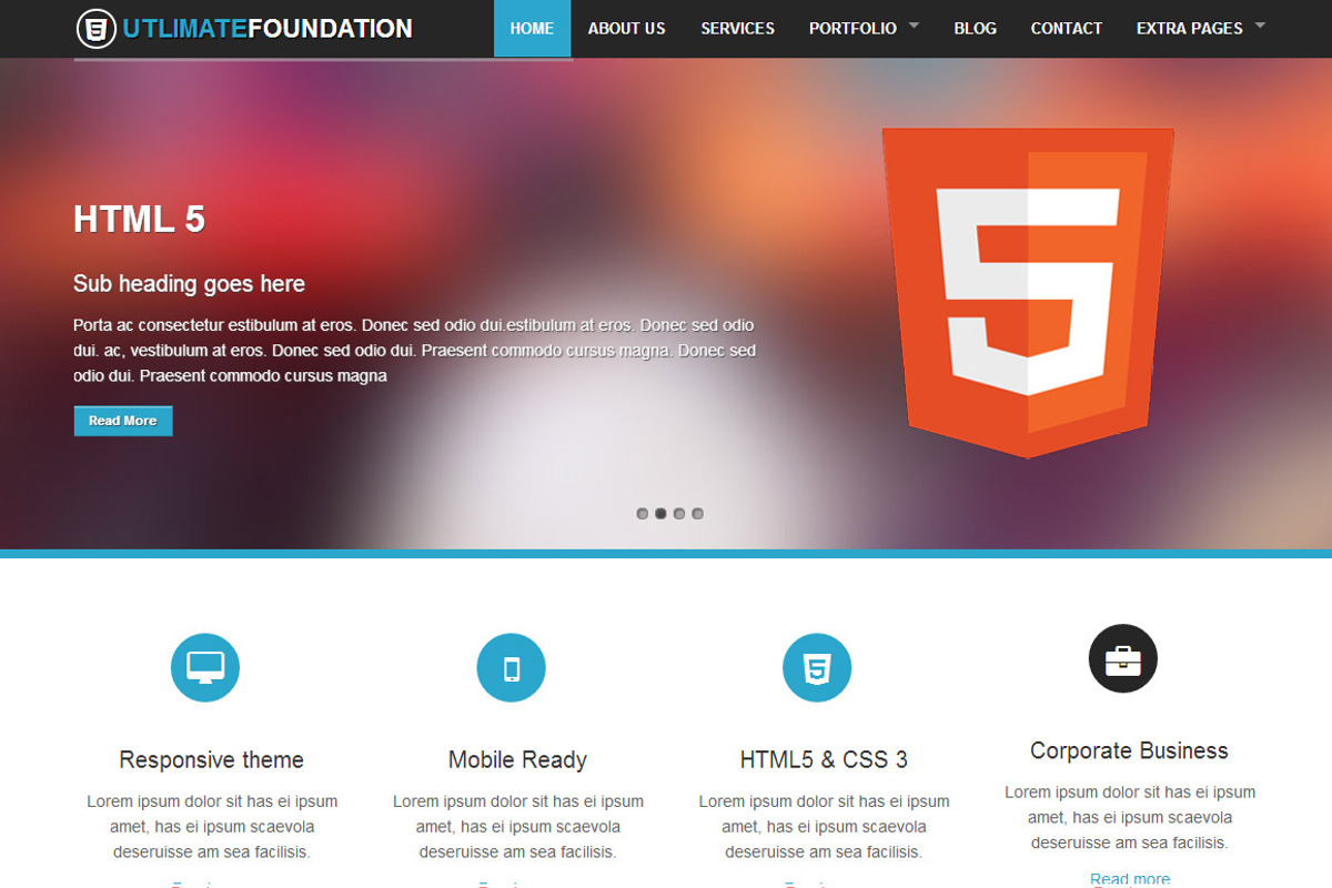 Foundation 4 Business Theme 5 in 1, a Websites & App Template by Responsive Business Theme (Photo 1 of 4)