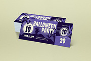 Purple Halloween Party Ticket, a Card Template by graphicook (Thumbnail 2 of 3)