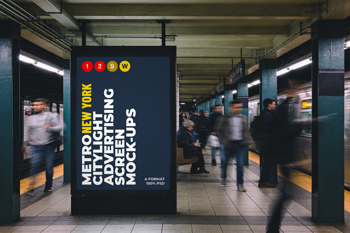 New York Metro Ad Screen Mock-Up 4, an Advertising Mockup by Graphic Shelter (Photo 7 of 7)