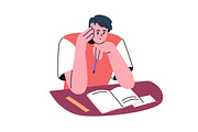 Tired people work at desk set, a Person Illustration by Good Studio (Thumbnail 7 of 9)