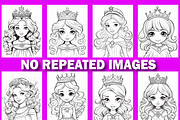 137 Cute Princess Coloring Book for, a Stationery Template by Design Station (Thumbnail 2 of 6)