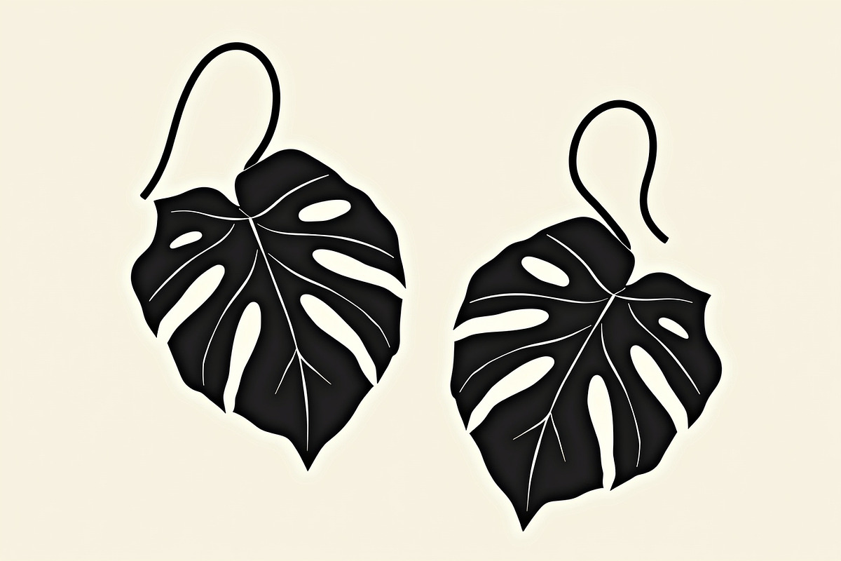 Leaf Earring Silhouette Bundle, an Object Graphic by Creativeshirt (Photo 9 of 16)