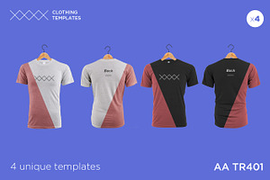 AA TR401 - Blank T-shirt mock up set, a Shirt Mockup by Clothing Templates
