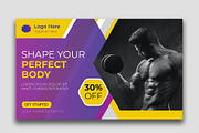 Fitness gym youtube video thumbnail, a Social Media Template by mh_arif (Thumbnail 3 of 3)