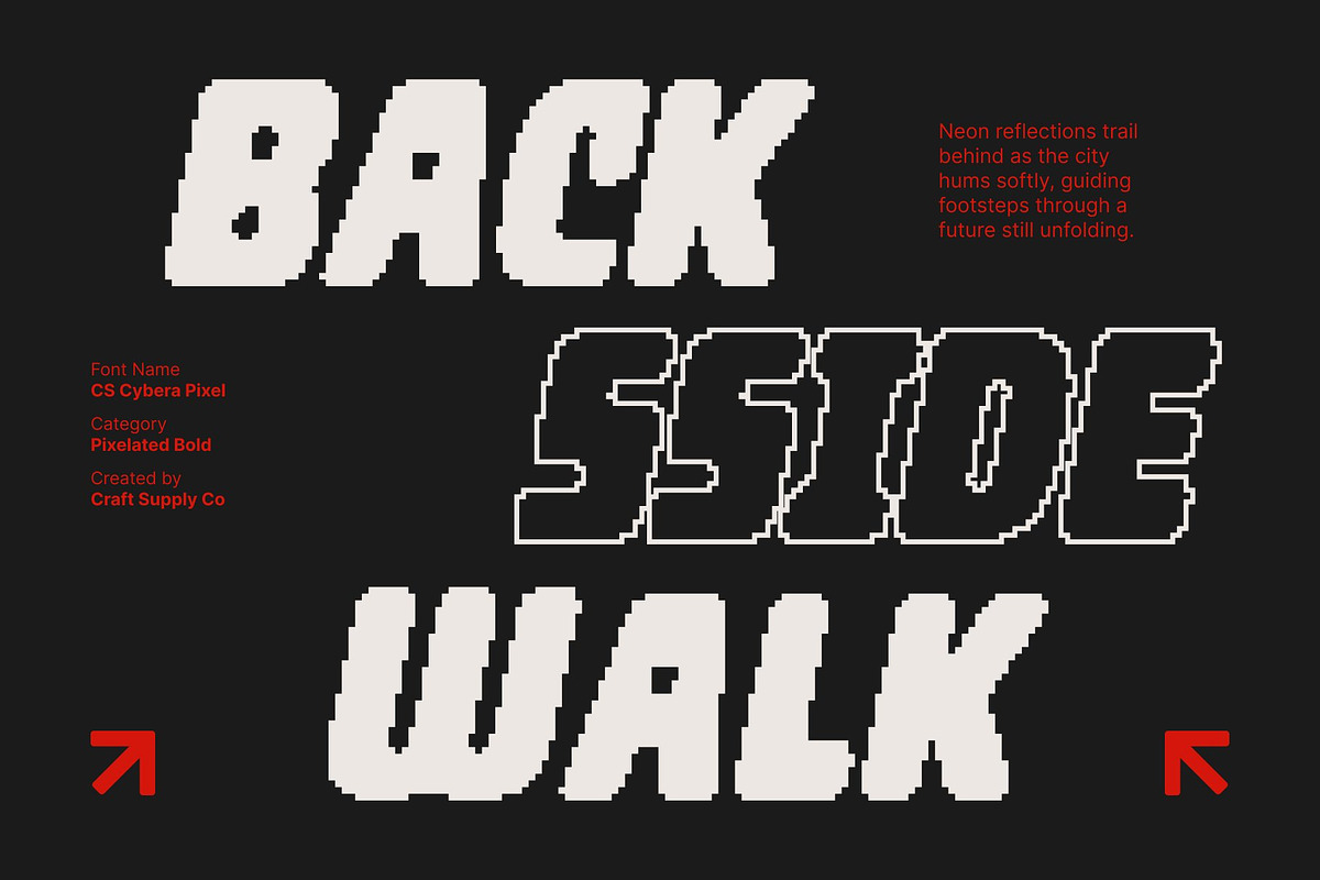 CS Cybera Pixel, a Sans Serif Font by Craft Supply Co. (Photo 4 of 8)