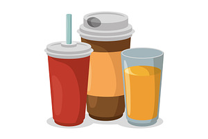 Set Drinks Isolated Icons