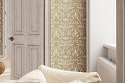 Blue and Beige Wallpaper, a Wallpaper Graphic by Bloomart Studio (Thumbnail 2 of 7)