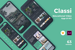 Classi - Educational Video App UI Ki, an UI Kit Template by uicube