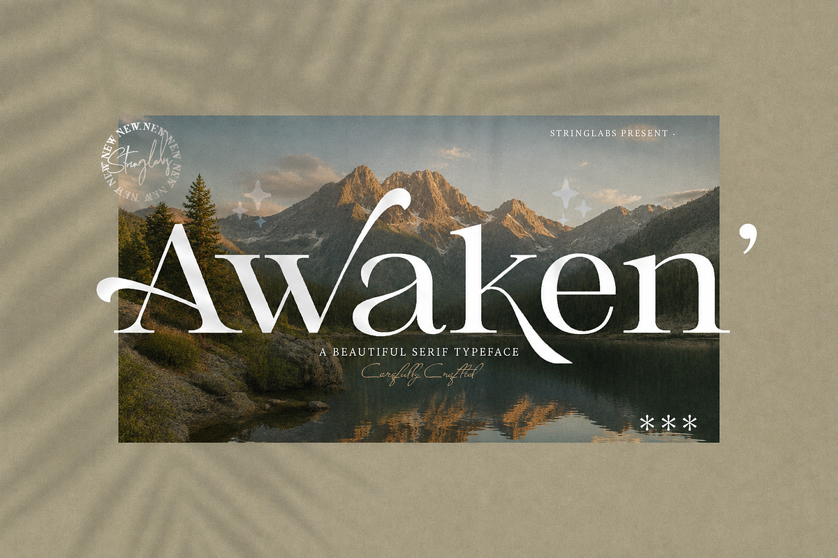 Awaken - Casual Serif Font, a Serif Font by StringLabs (Photo 1 of 11)
