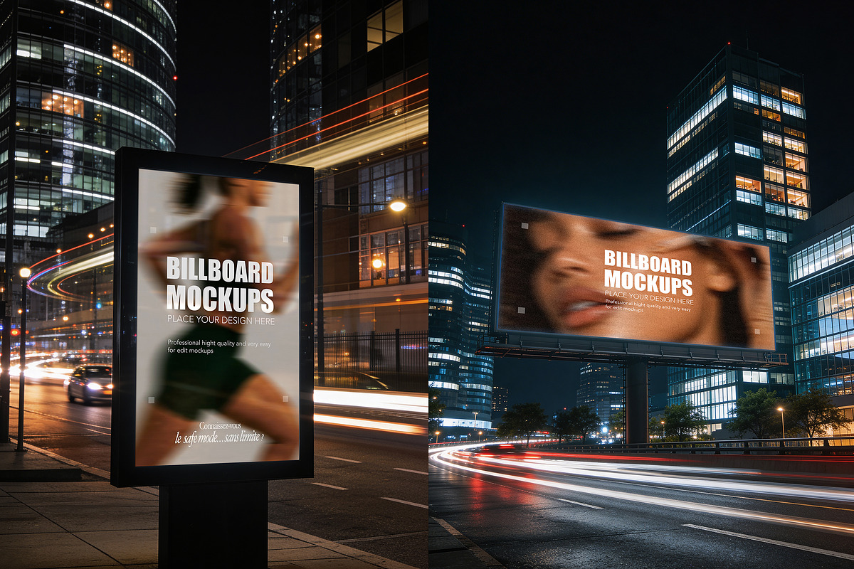 Night Advertising Billboard Mockups, an Advertising Mockup by Dikarte.Store (Photo 7 of 7)