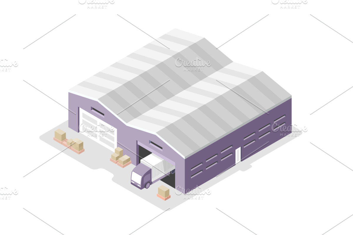Warehouse Isometric Elements, a Transportation Illustration by Rassko (Photo 5 of 5)