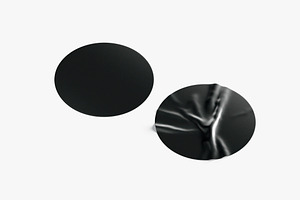 Two Black Round Stickers 3D Model