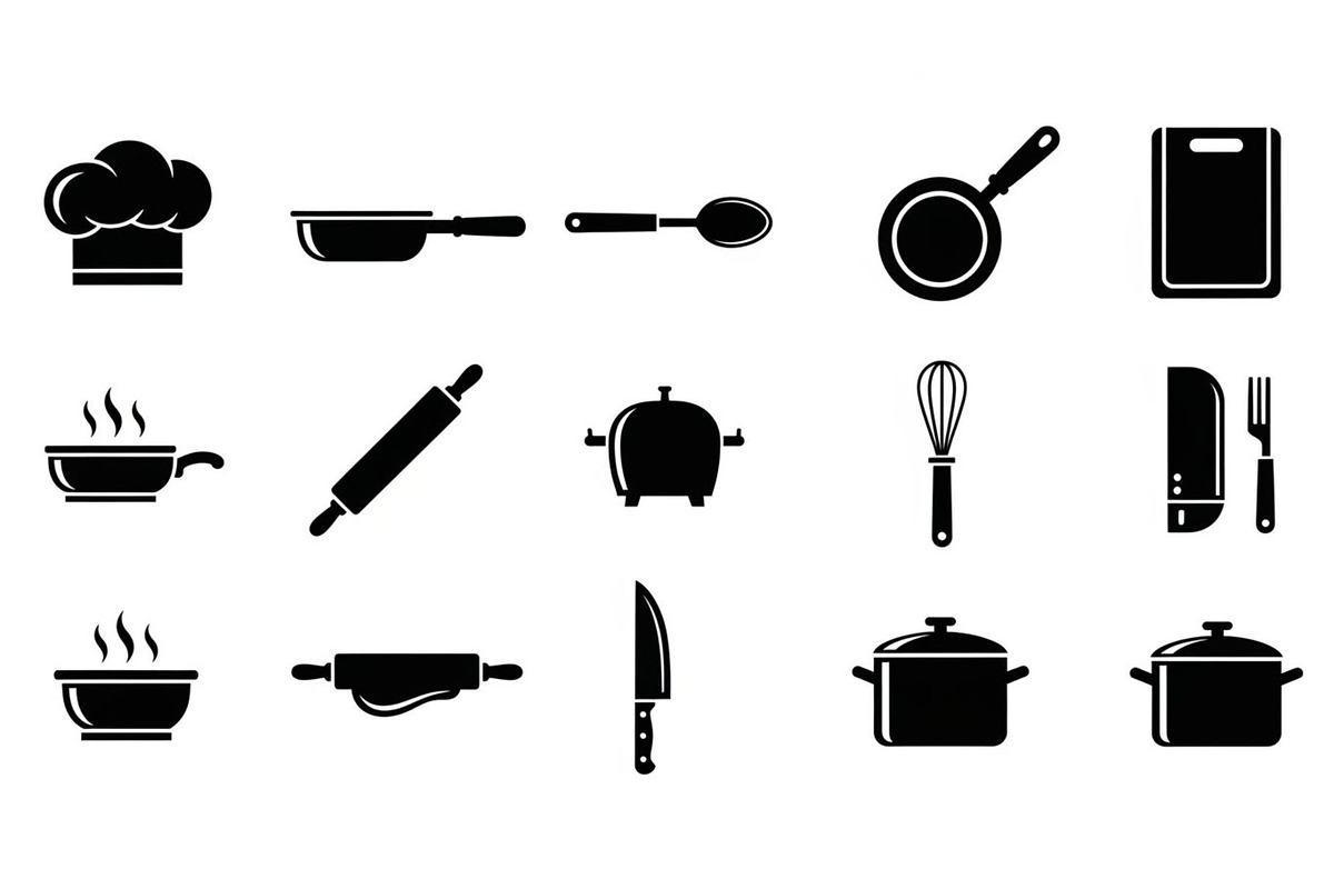 Kitchen Cooking Icon Vector Bundle, an Illustration by jahid234 (Photo 34 of 51)