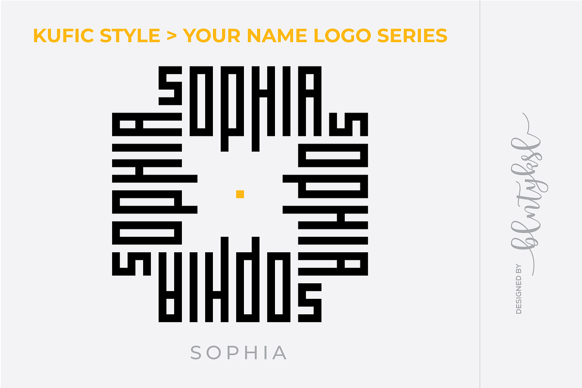 SOPHIA -Kufic Style Name Logo Series, a Branding & Logo Template by BULENT YUKSEL (Photo 1 of 2)