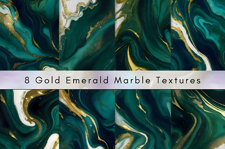 8 Gold Emerald Marble Textures, a Texture Graphic by UniqueMe