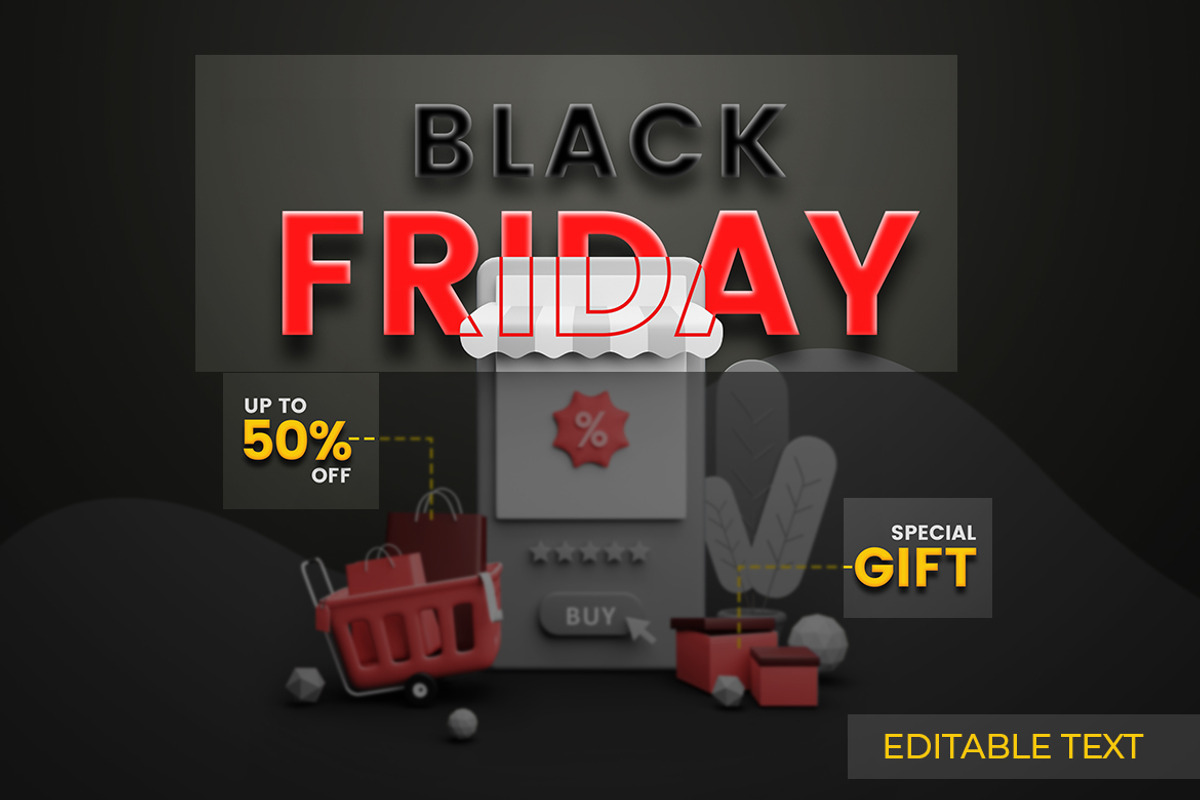 Black Friday - Shop 3D Decorative, a Decorative Illustration by Artlogs x Modaldesain (Photo 2 of 3)